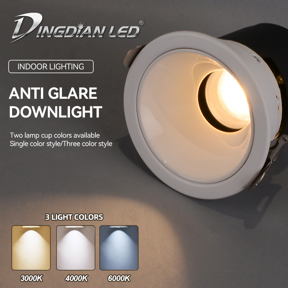 NEW AC220V 6-7W 3 Colors Led Cob Downlight Adjust Panel Ceiling Led Downlight Commercial Lighting for Hotel Led Downlight