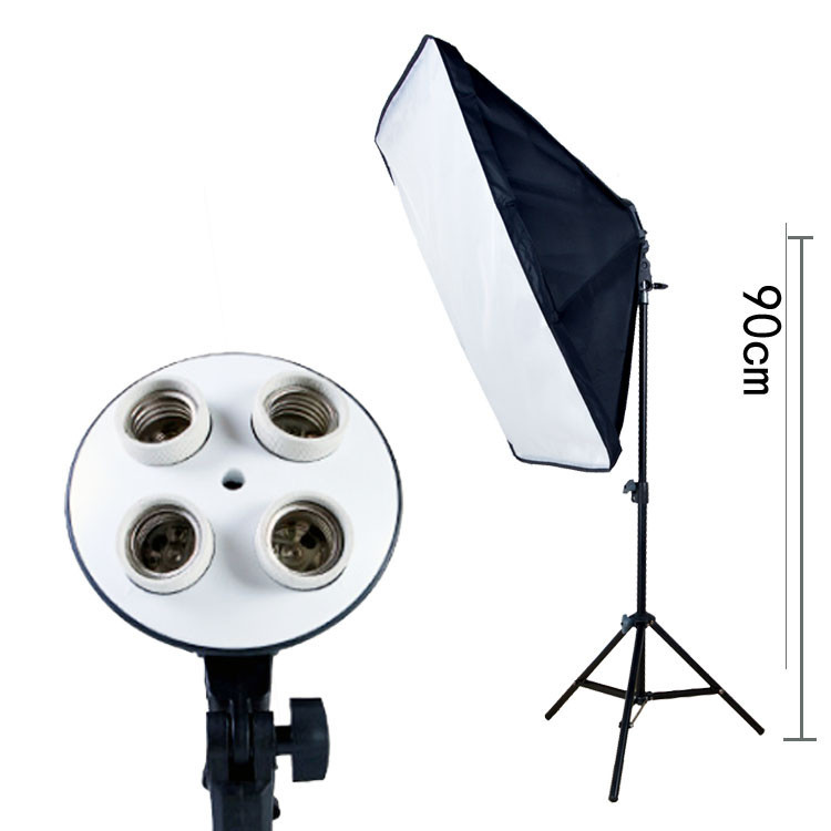 Photographic Equipment Photo Studio Soft Box Kit Video Four-capped Lamp Holder Lighting 50*70cm Softbox Photo Box