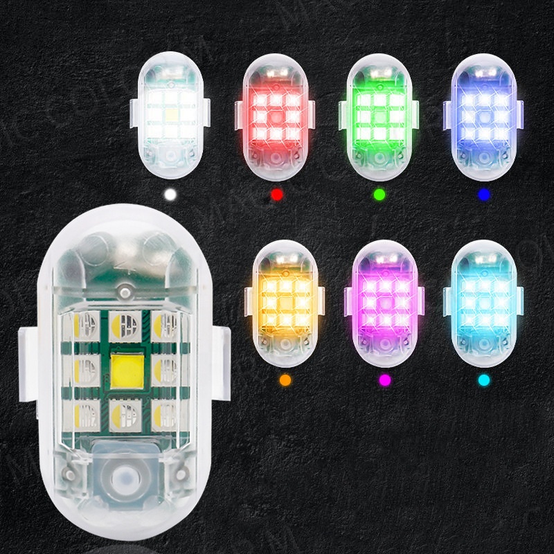 7 Colors Car Motorcycle Drone Flash Position Indicator Tail Aircraft Strobe Warning Lights Wireless Remote Control Strobe Light