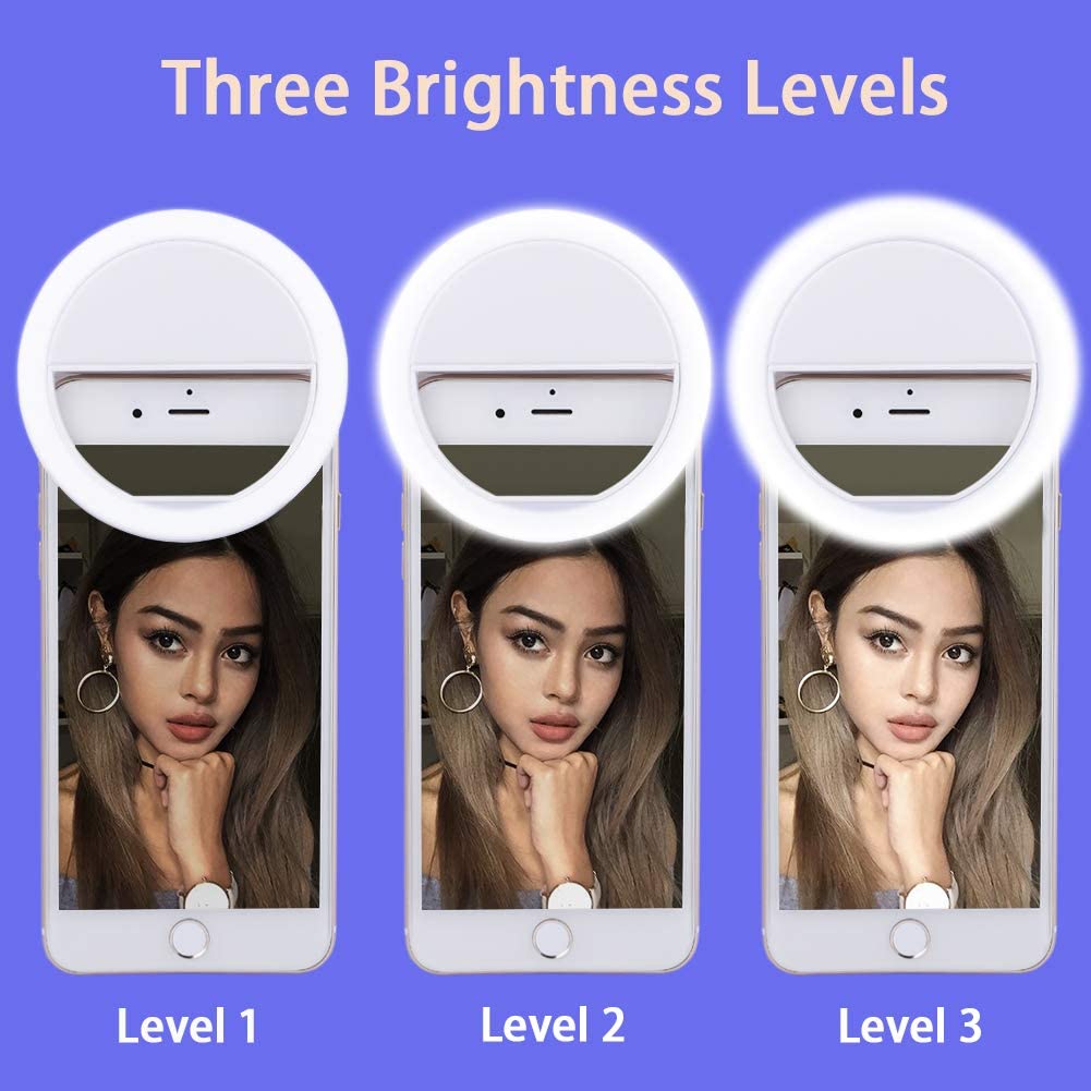 Factory Price Selfie Ring Light 3 Dimmable Modes Rechargeable ABS Material Clip High Quality For Cross Border Dropshipping Sale