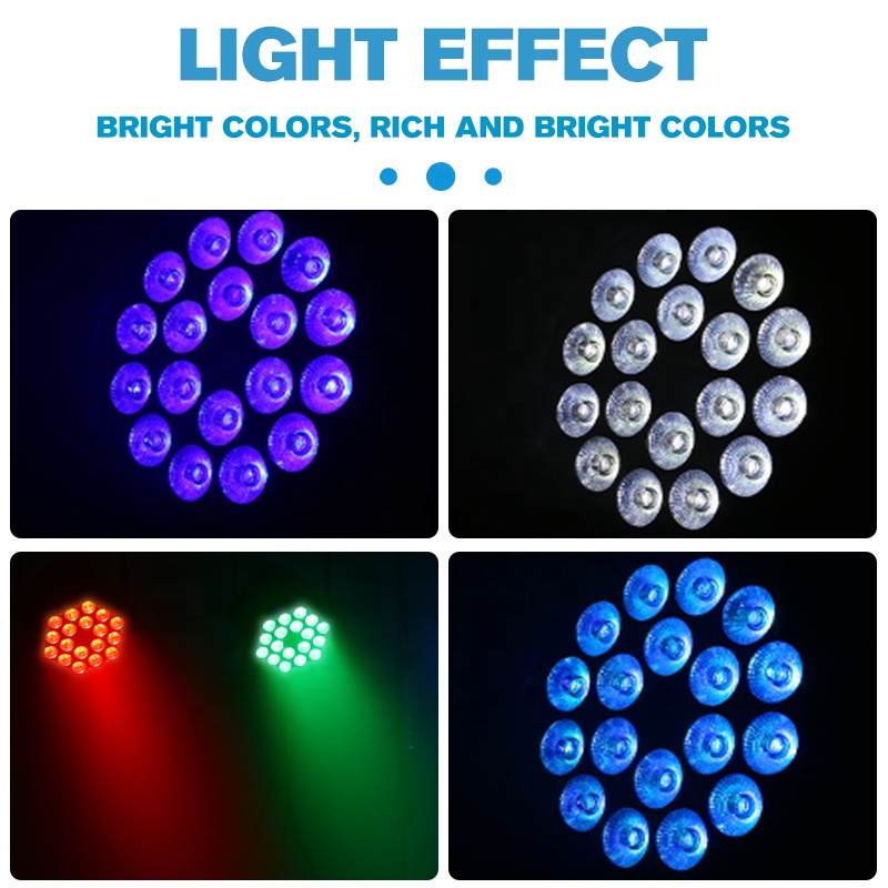 Professional RGBW 4in1 18X10W LED Flat Slim Parcan Light Aluminum Body DMX512 Control for KTV Wedding Event