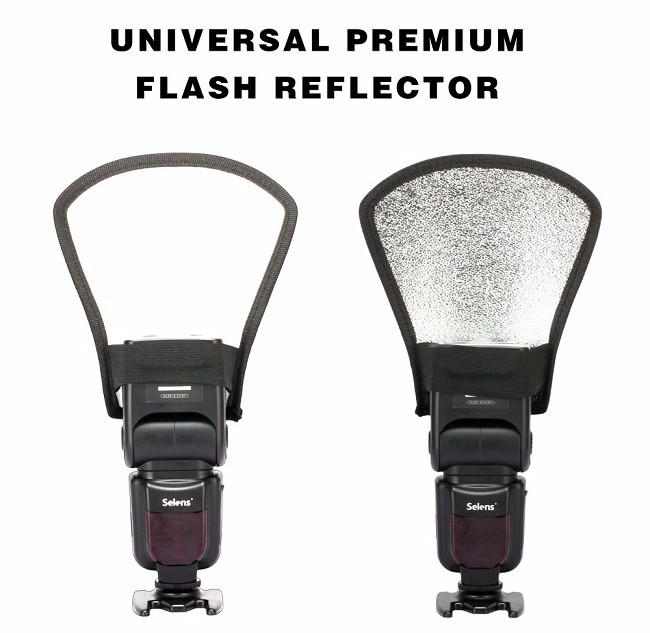 2020 Hot Hoshi 2-in-1 Silver/White Camera Flash Diffuser Softbox Photo Flash Light 2 Side Reflector for Canon Nikon Cameras