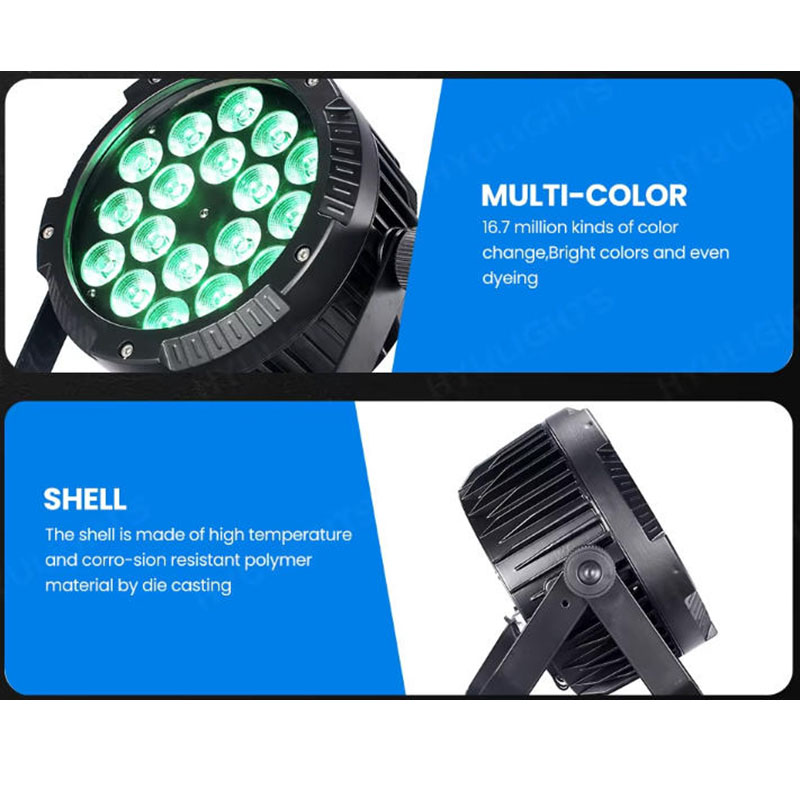 Manufacturer's Best Price IP65 CE 18*10W RGBW LED Par Can Flat Light 4in1 Waterproof Outdoor Stage Event DJ Lighting Spotlights