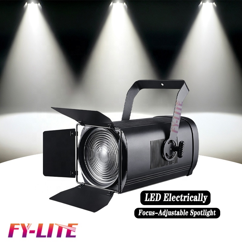 LED Electric Zoom Spotlight 200W/300W High CRI Customizable Color Temperature Long-Range Lighting for Stage Filming Studios
