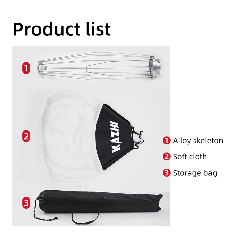 KAZHI 65cm Photography Light Round Flash Diffusers Deep Parabolic Soft Box Ball Photographie Lighting Lantern Softbox