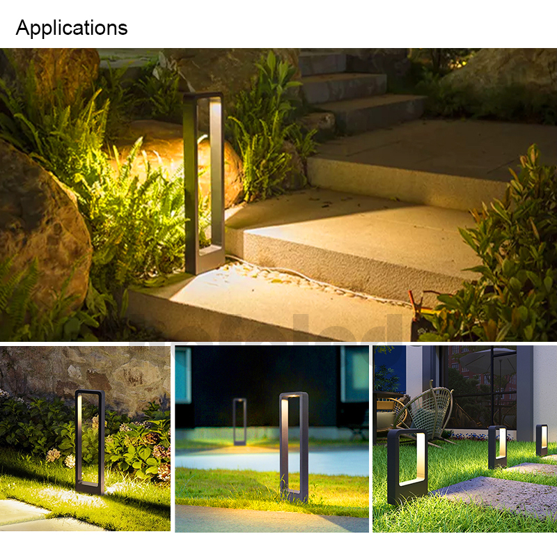60cm 80cm Waterproof Garden Light Landscape Pathway Highlight Modern LED Bollard Post Light Outdoor LED Lawn Light