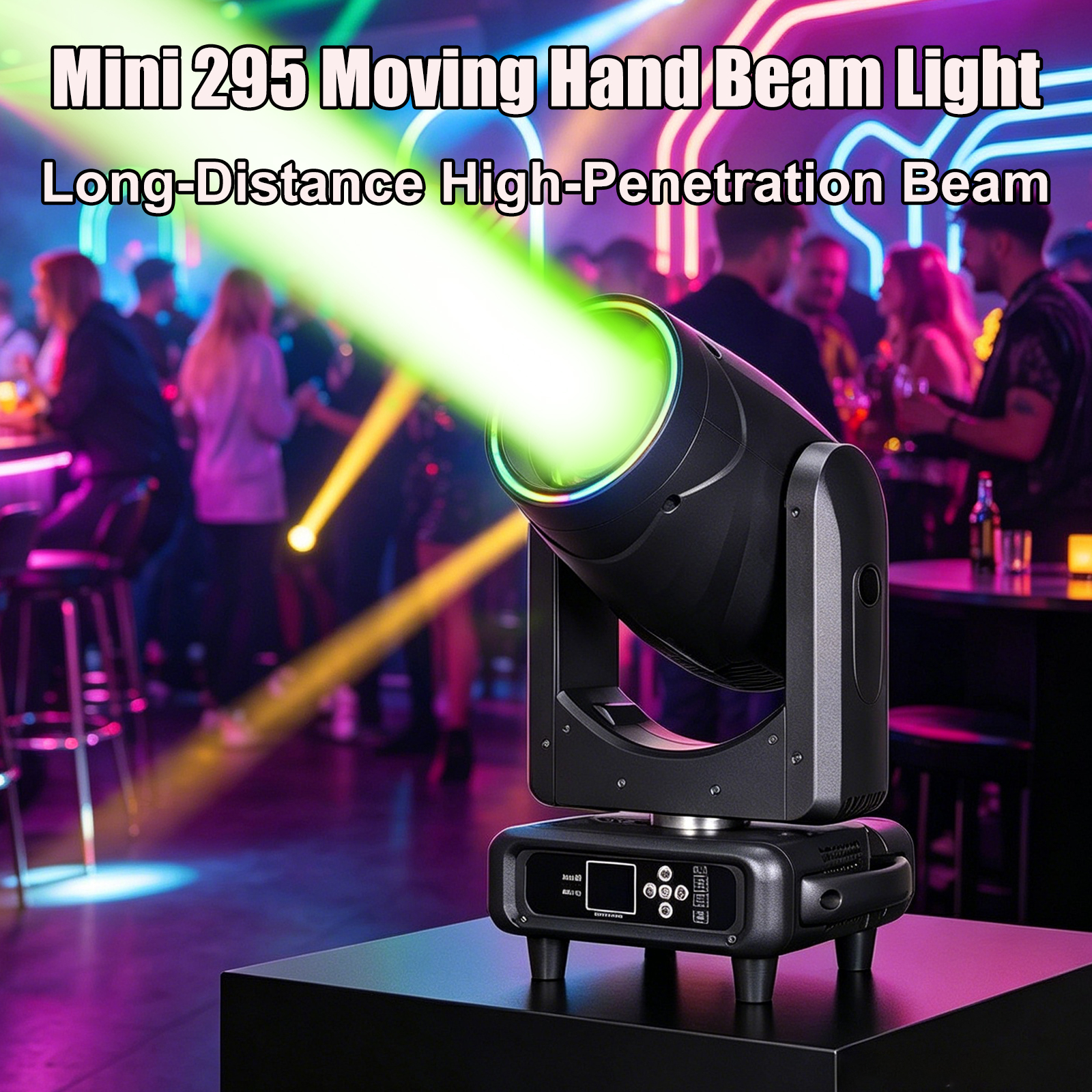 Mini 295W 14R Beam Moving Head Light Sharpy Double Prism Spot DMX DJ Disco Club Bar KTV Party Stage Light Show 3200-7800K Color