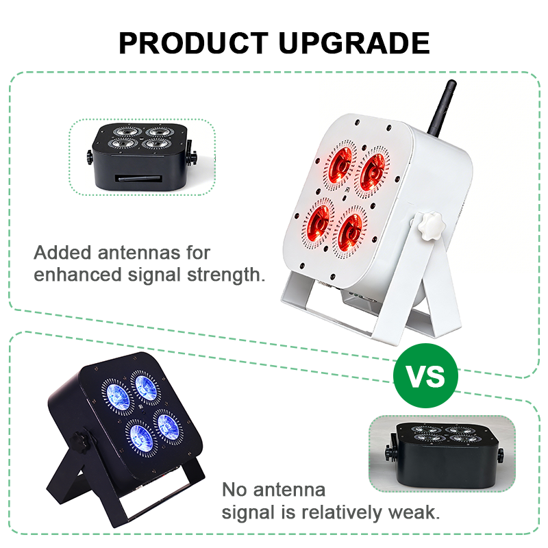 Igreslite 4*18W RgbwaUv 6in1 LED Uplight Wireless Remote Control WiFi Battery Par Light