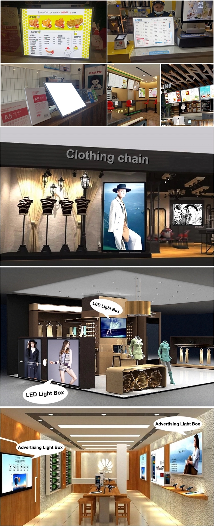Graphic Inserting Indoor Use ultra Super Slim LED Light Box