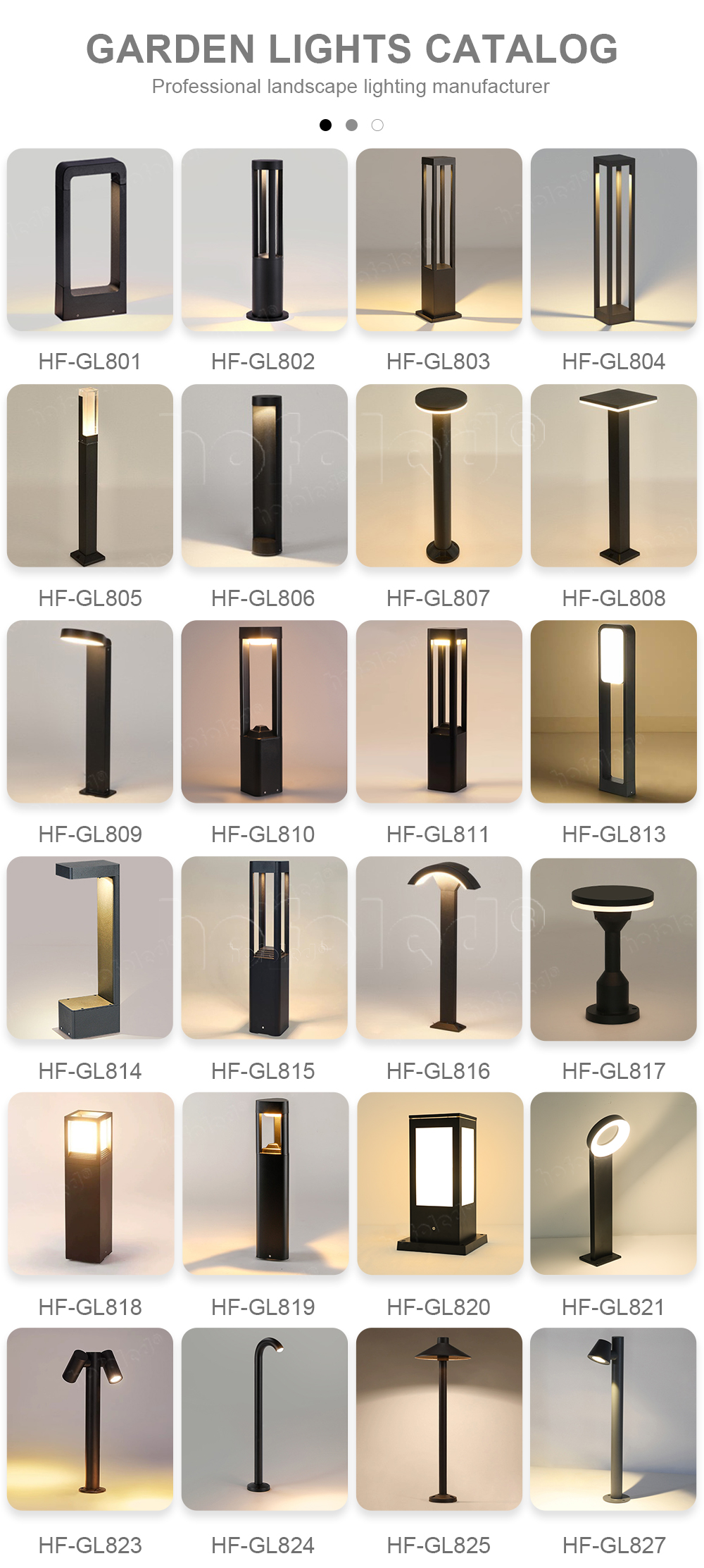 60cm 80cm Waterproof Garden Light Landscape Pathway Highlight Modern LED Bollard Post Light Outdoor LED Lawn Light