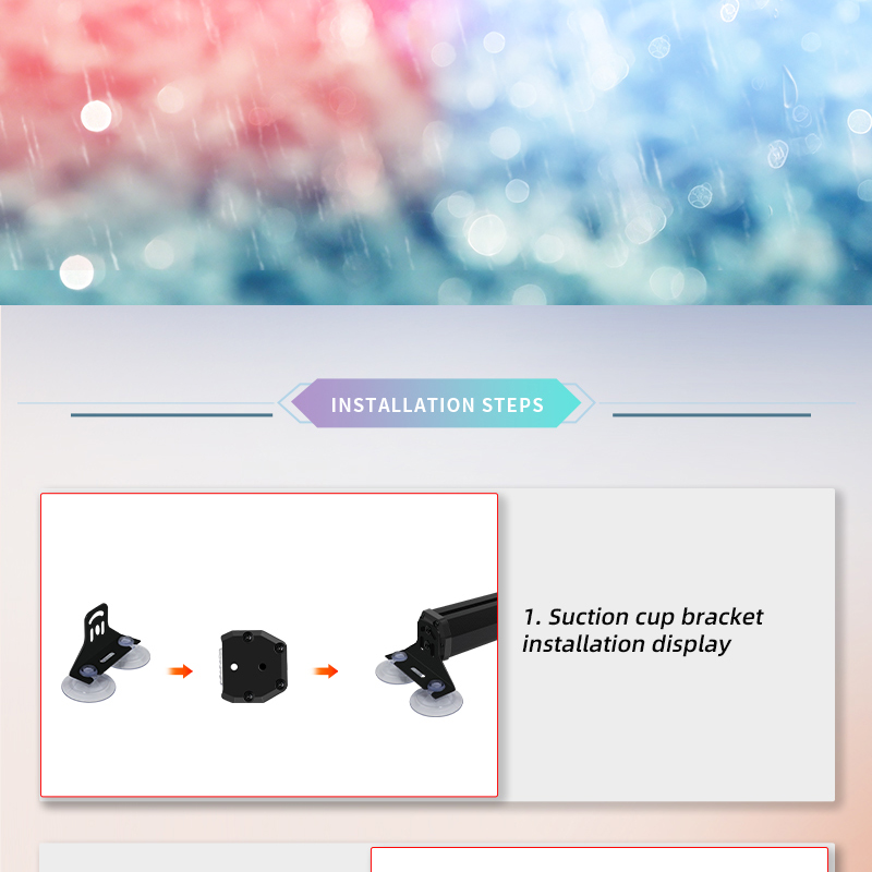 Car Styling Flashing Emergency Signal Lamp Lights 12v 24V RGB Windshield Sucker Installation Strobe Warning Light