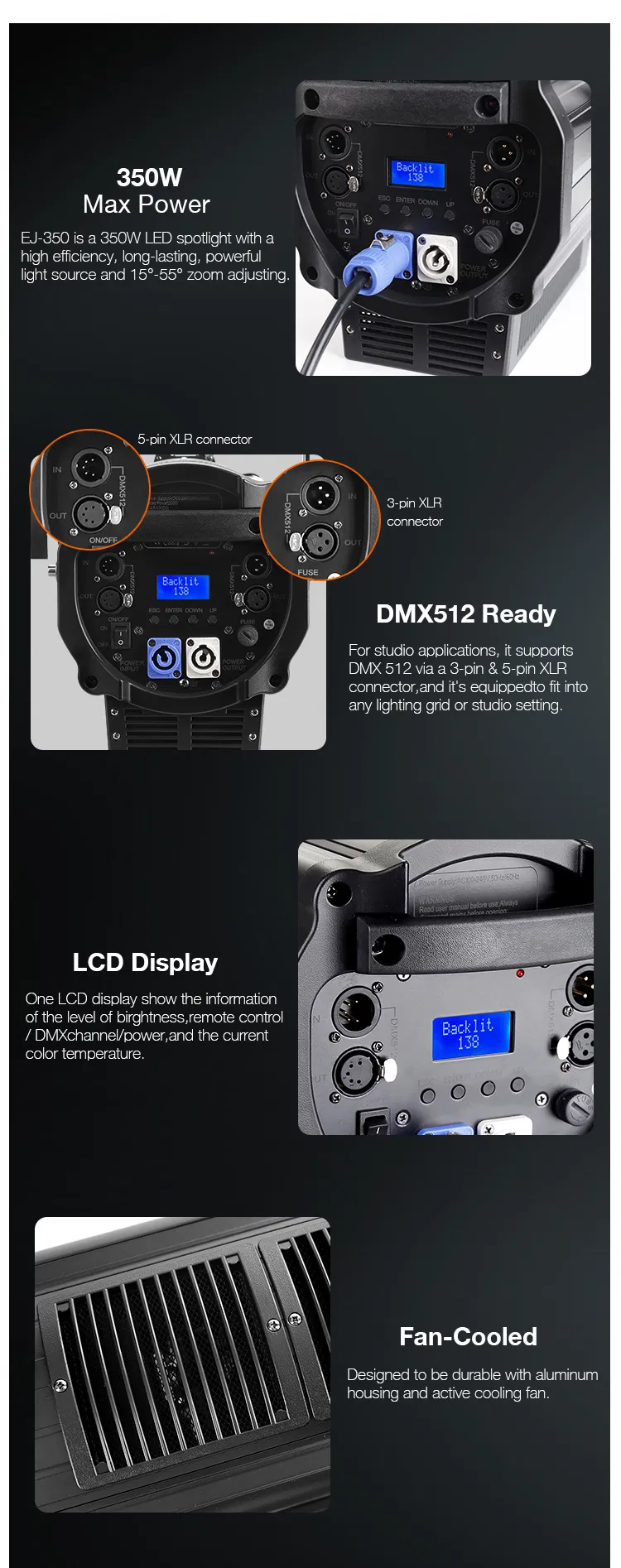 EJ-350 Back Panel Controls