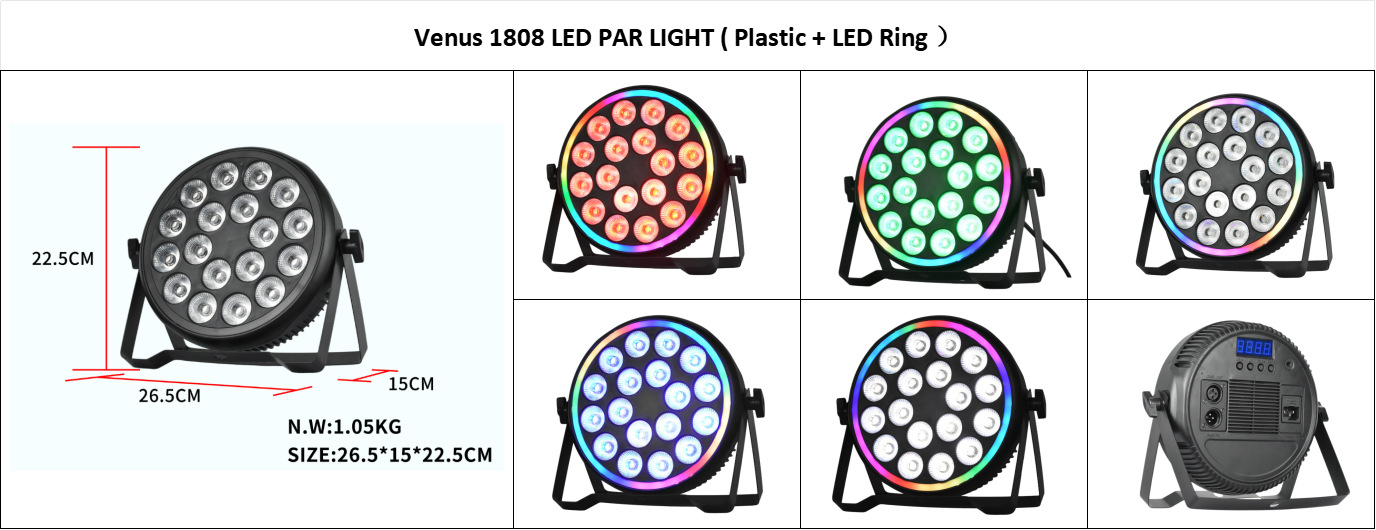 4in1 Slim 18*4W RGBW DMX512 Parcan Stage Moving Head Led Par Light Stage Lighting Equipment Professional CE for DJ Party Disco