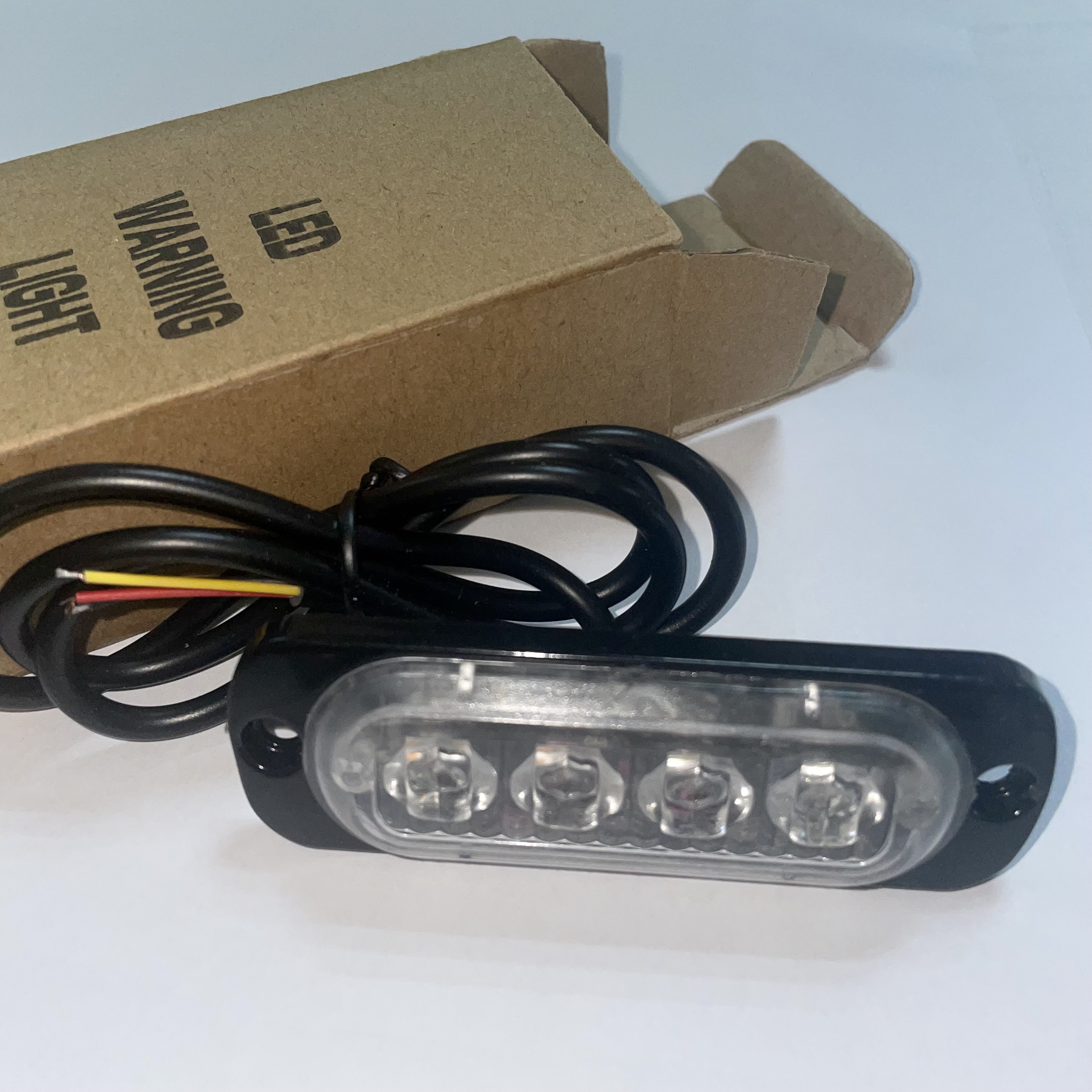 Ultra-Thin 4 LED 12-24v Side Strobe Flashing Warning Light New Model Truck Trailer Off-road Car Grill Marker Lamp