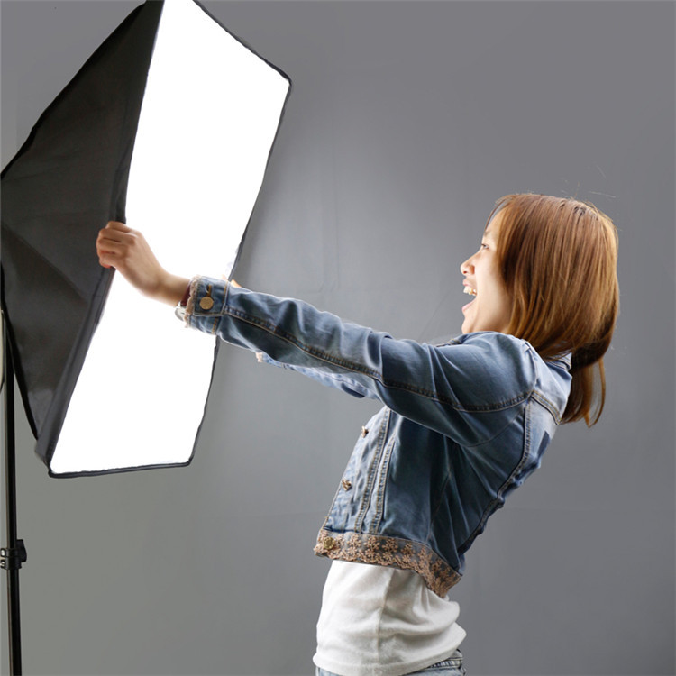Photographic Equipment Photo Studio Soft Box Kit Video Four-capped Lamp Holder Lighting 50*70cm Softbox Photo Box