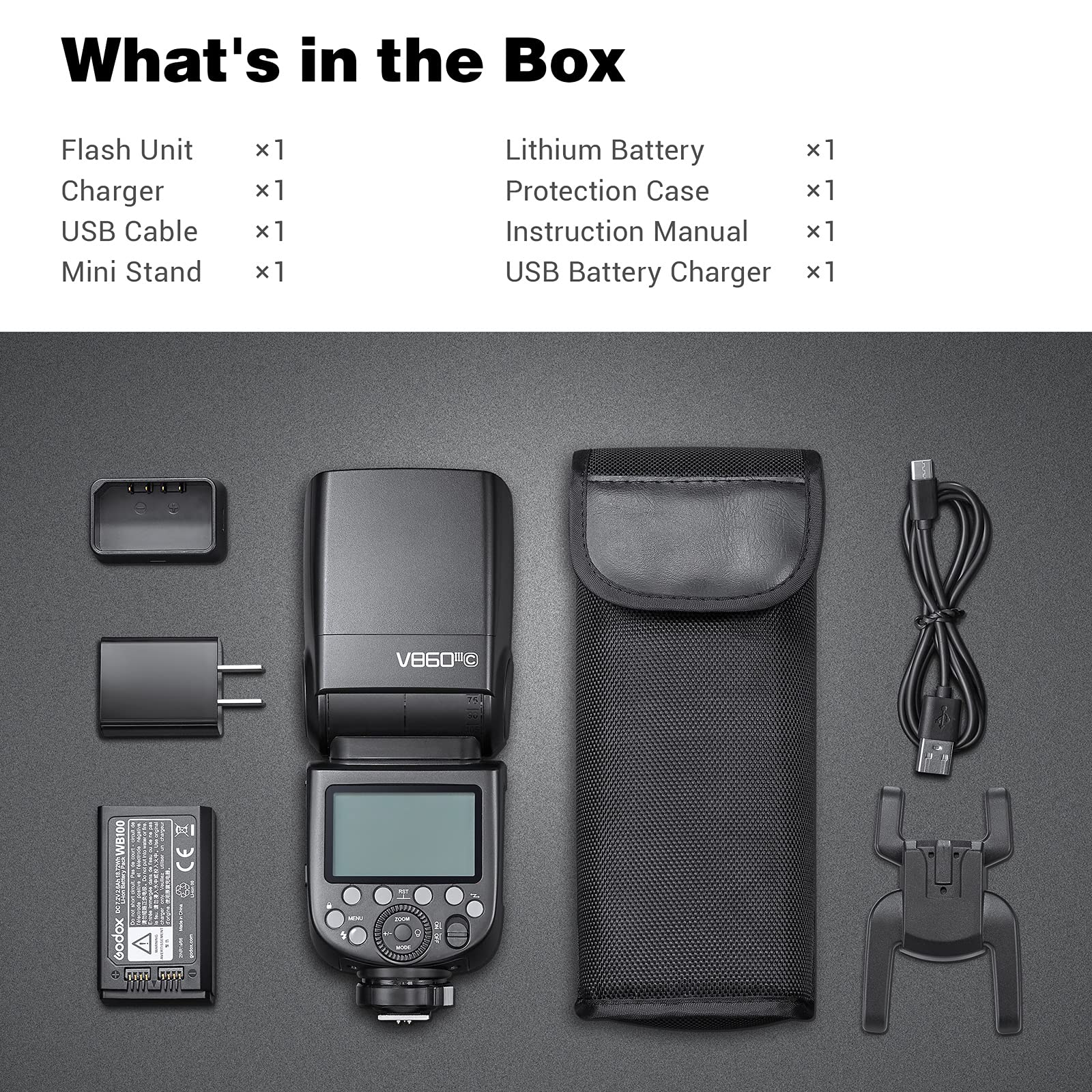 Godox V860III-c/n/s Ving V860III TTL Li-Ion Flash Kit HSS 1/8000s 2.4G GN60 Speedlight 2600mAh Battery Speedlite Modeling Light