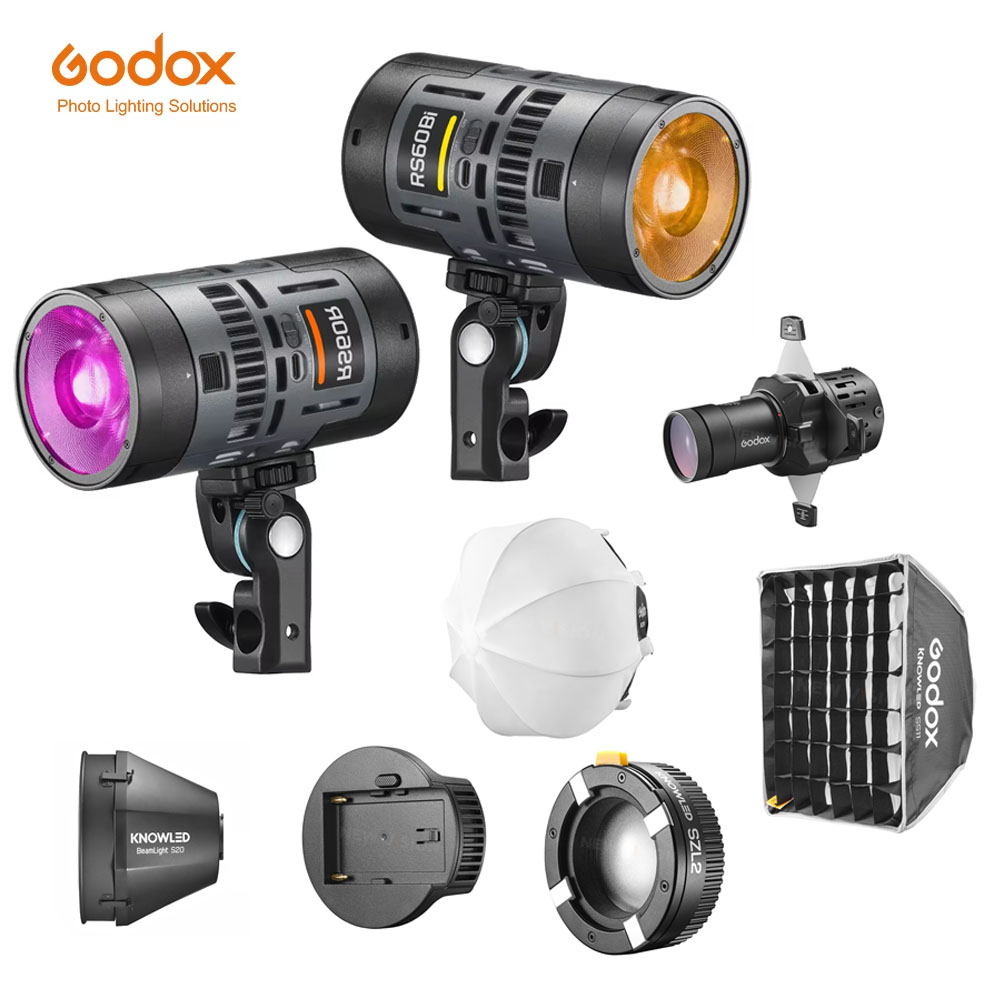 Godox MS60Bi MS60R RGB LED Light Series Accessories - Softbox Reflector Snoot Grid for Studio Flash Photography Lighting