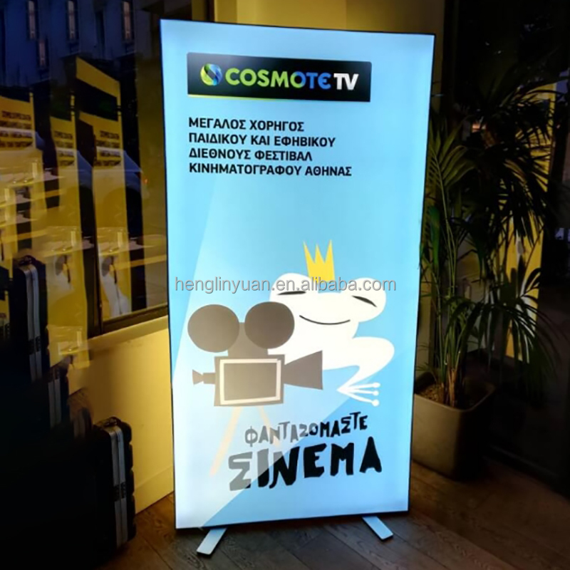Customization Design Aluminum Frame Illuminated Fabric Standing Led Light Box For Advertising
