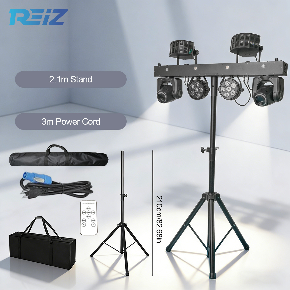 Fast Shipping Portable Gig Bar Moving Head RGBW LED Beam Derby Par Spot Strobe 5-in-1 Effect Bar Stand Light for DJ Disco Party