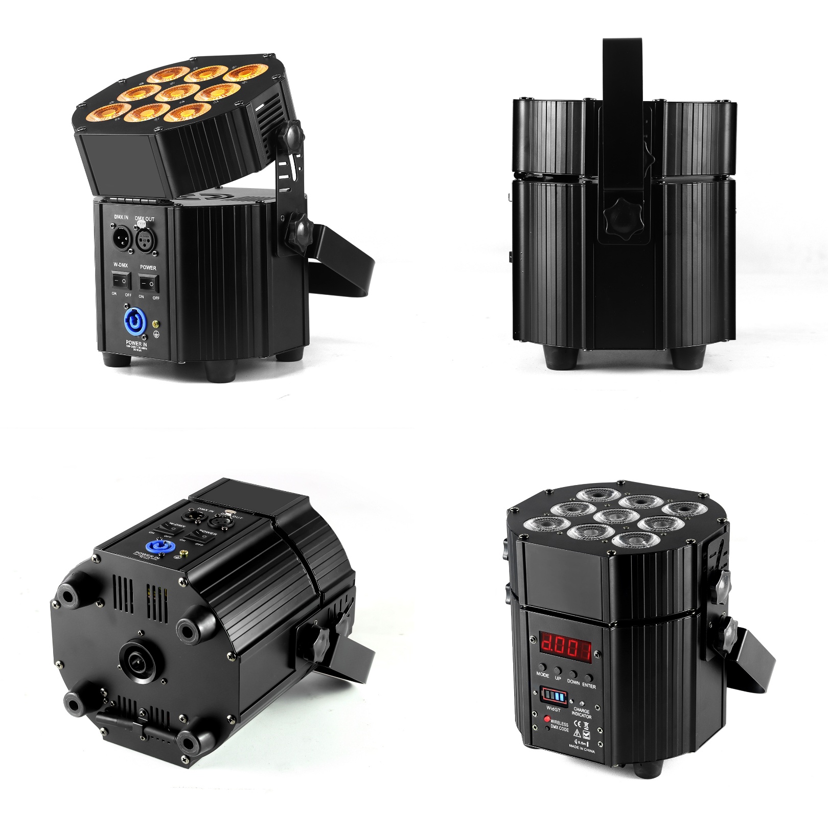 Charge 6in1 Flight Case Battery Led Par Light Rgbwa+uv 6in1 9*10W Wireless Dmx Stage Wedding Par Party Pro Dj Event Lighting