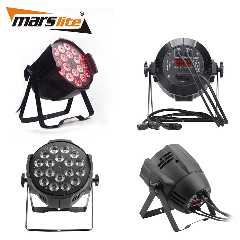 Marslite RGBW Led Par Light 18X10W Stage Light 4In1 Rgbw Par Led Dmx Par LED Light for DJ Disco Party with Flights Casefor
