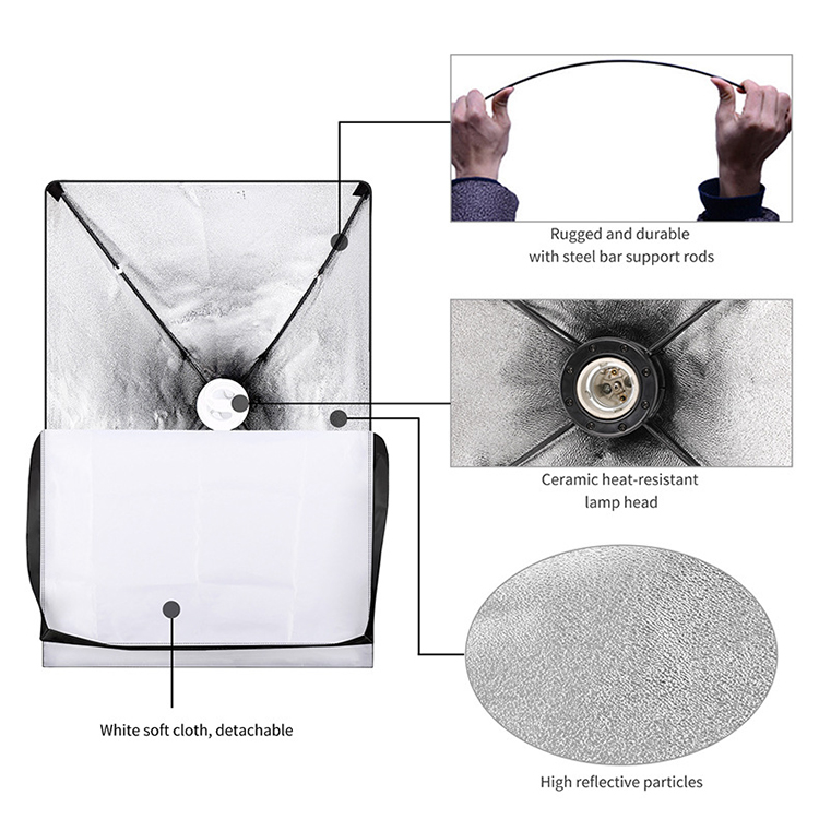 50x70cm Softbox Set With 2m Tripod Professional Photography Studio Lighting Soft Box Lighting Kit