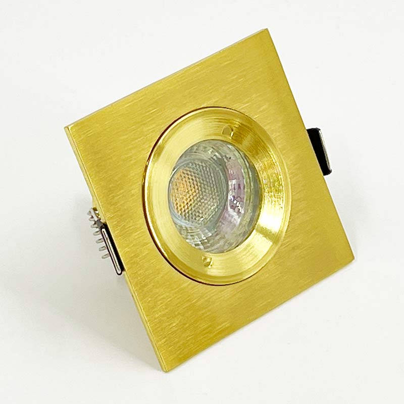 Built-In Ultra-Thin Square Waterproof LED Spotlight Gold Ballroom Spotlights GU10 Base Modern Embedded LED Spot Lights Golden
