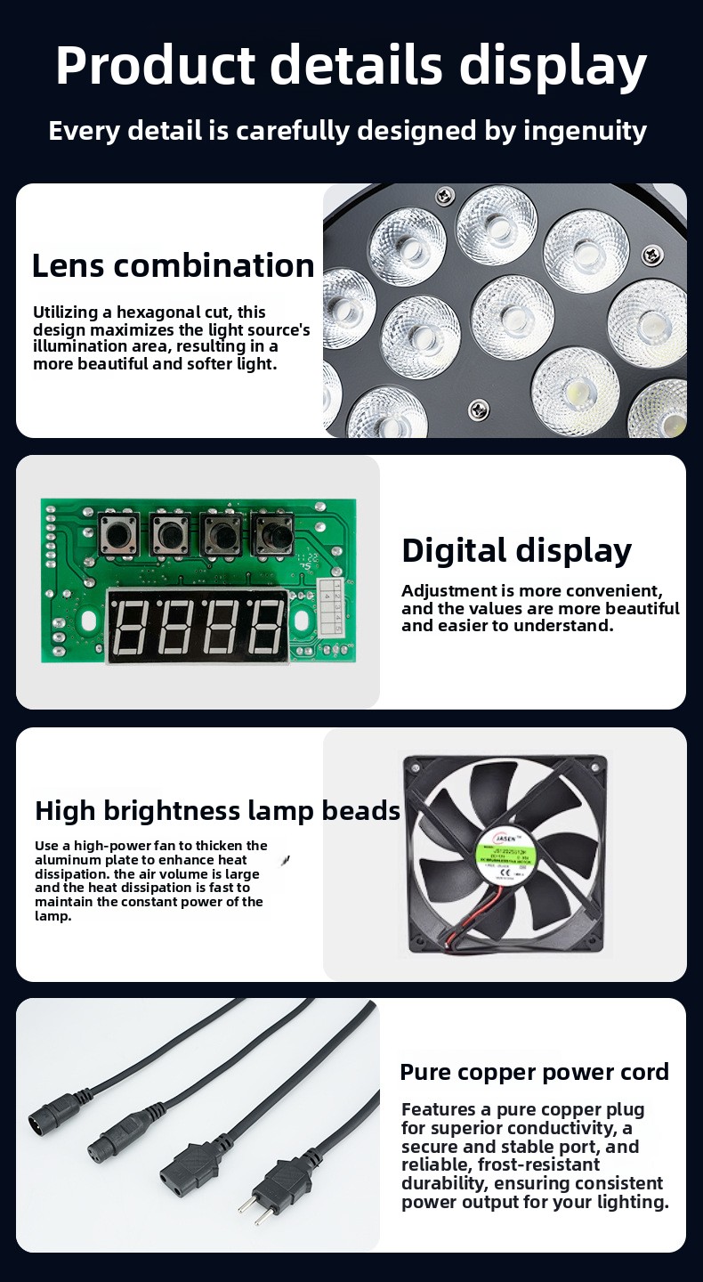 18PCS*10W Cast Aluminum RGBW 5IN1 Led Par Light With DMX512 Control Full Color Dj Light