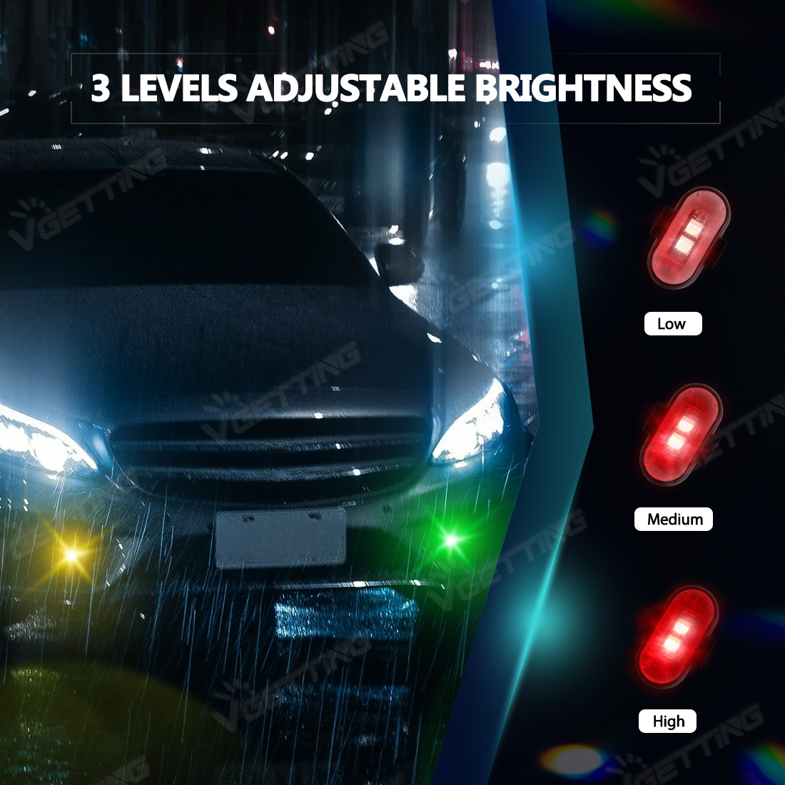 Wireless LED Strobe Lights for Car Motorcycle Drone Aircraft Bike with Remote Control 8 Colors USB Charing LED Warning Light