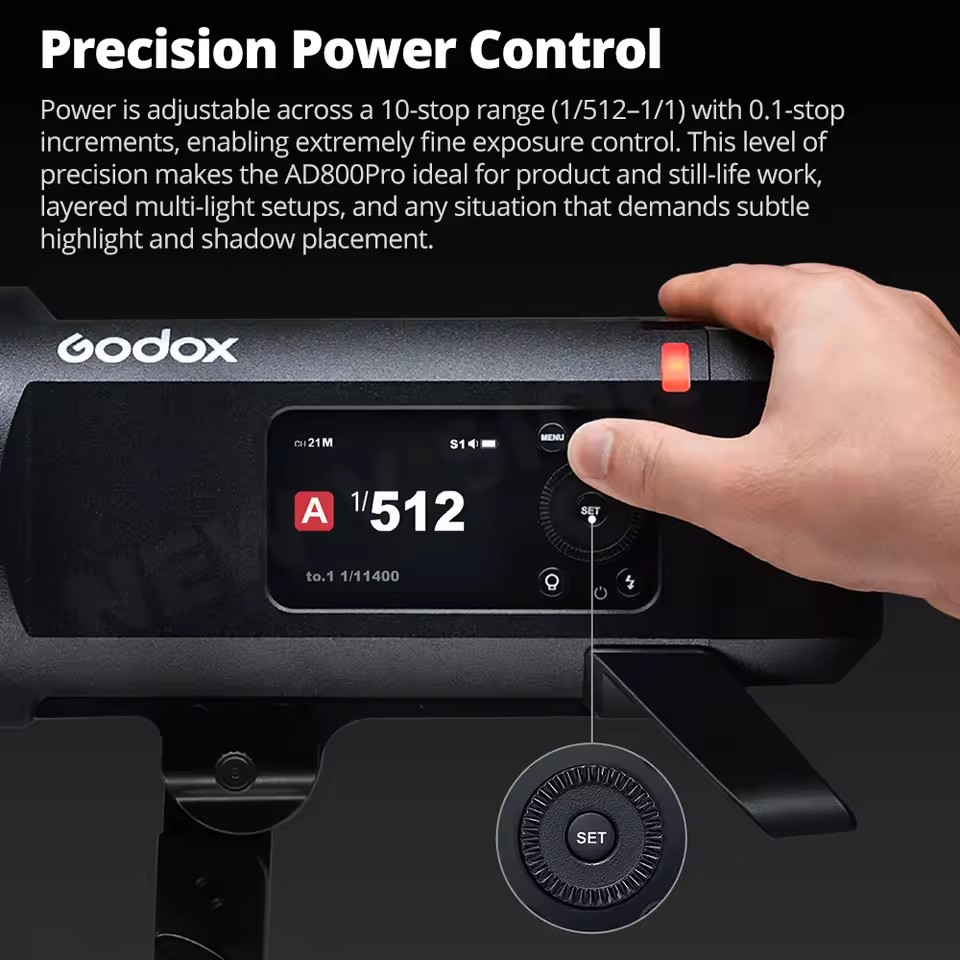 GODOX AD800PRO 800W Outdoor Studio Flash Speedlite 40W 2800K-6000K BI-Color Lamp Fill Light Speedlight &amp; Fill Lamp All in One