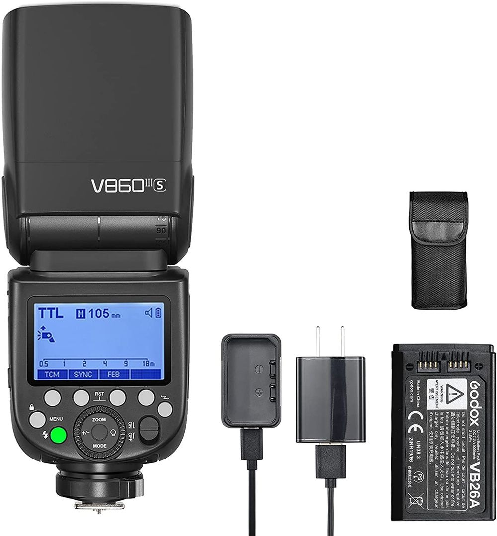 Godox V860iii-s Ttl High-speed Sync 1/8000s Camera Flash Speedlite,2.4g Gn60 Li-ion Battery Speedlight With 10 Level Dimmable