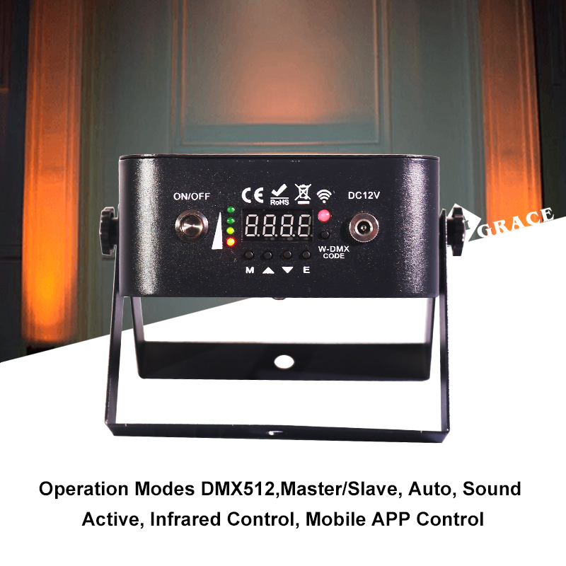 Igreslite 4*18W RgbwaUv 6in1 LED Uplight Wireless Remote Control WiFi Battery Par Light