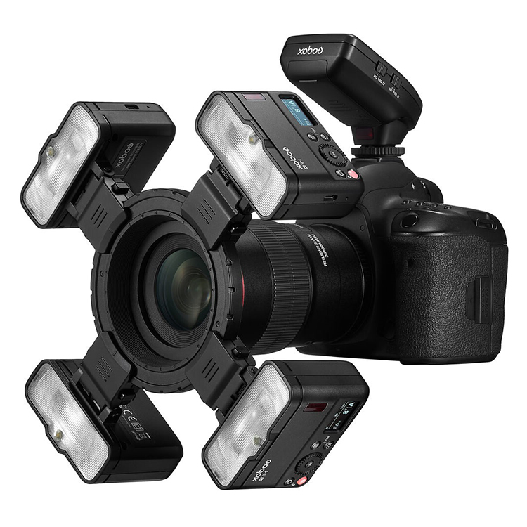 MF12 Mini Speedlite Built-in Godox X System TTL Flash with Color Filter Diffuser for Macro Shots