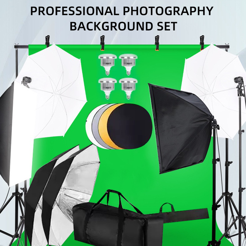 PFL-KT1 Photo Studio Lighting Kit Softbox Set Backdrop Tripod Stand Kits Photographic Umbrella Light Soft Box With Best Quality