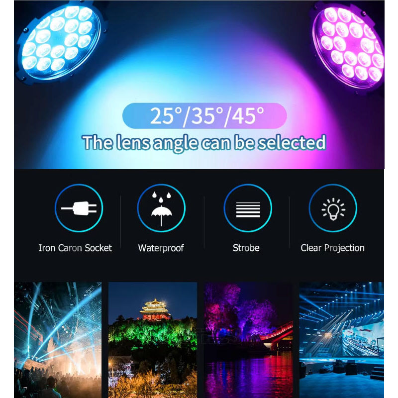 Manufacturer's Best Price IP65 CE 18*10W RGBW LED Par Can Flat Light 4in1 Waterproof Outdoor Stage Event DJ Lighting Spotlights