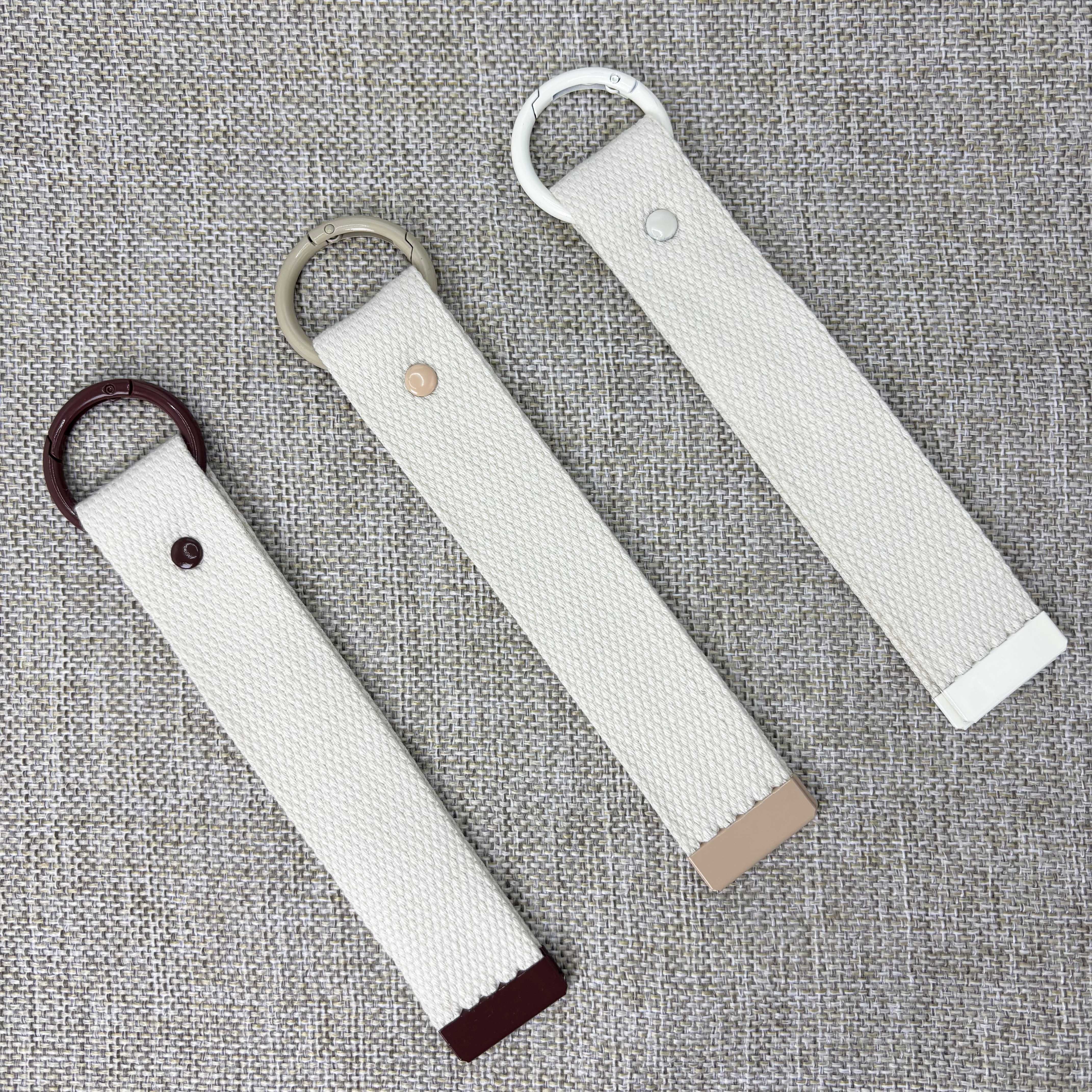New Color DIY Name Tag Eco-Friendly Canvas Strap Mini Patch Durable Promotional Iron Lanyard Keychains Cellphone ID Card Gift