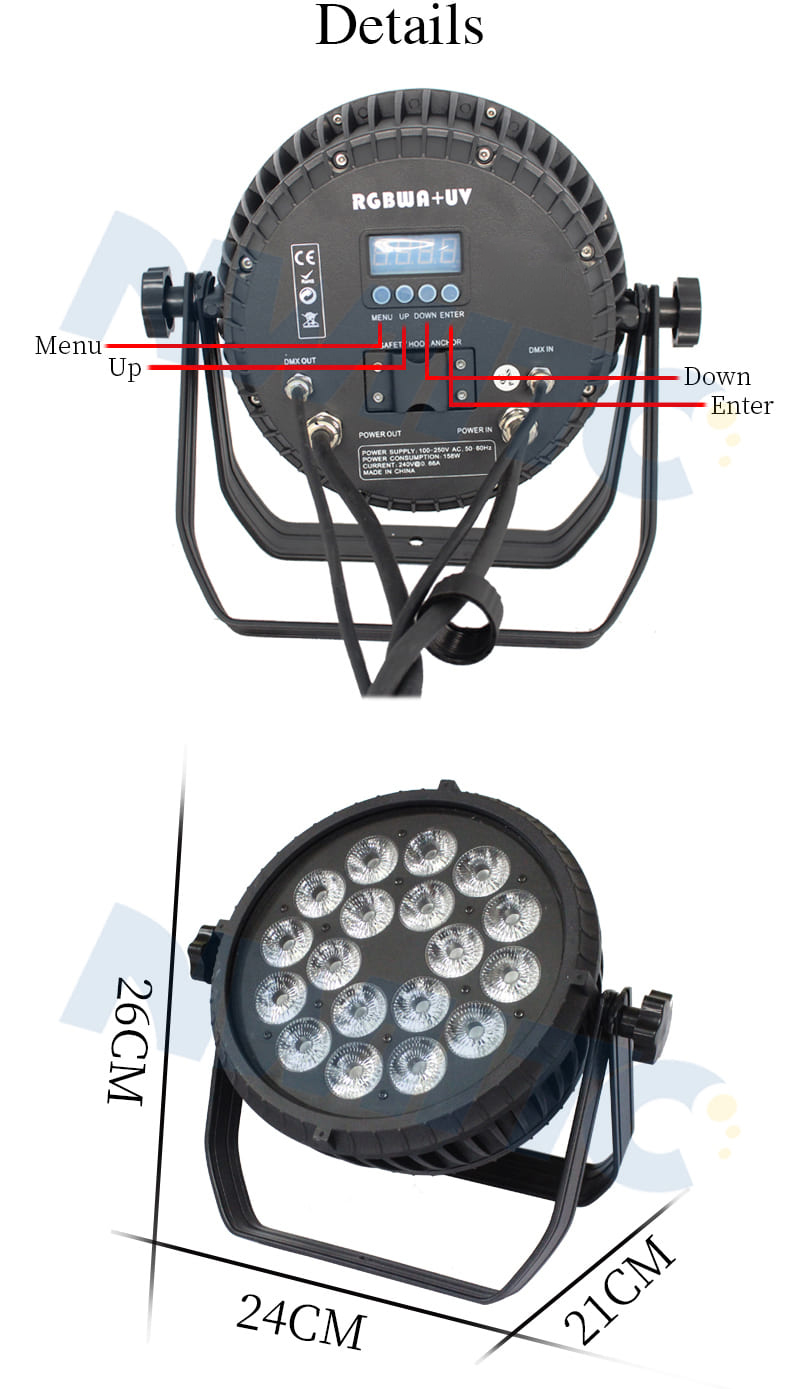 18x18W RGBWA+UV LED Par
