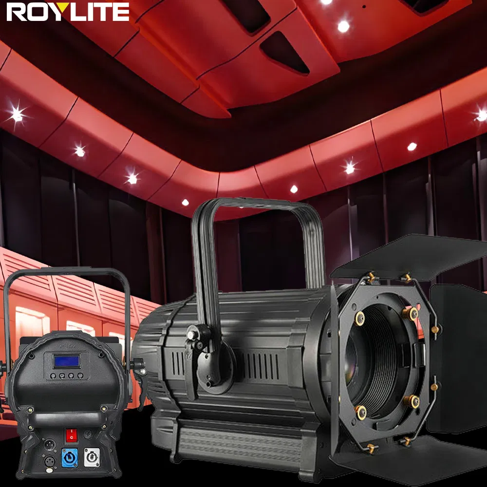 Cw/Ww Fan-Less Fresnel DMX Light Zoom COB 200W 300W Spotlights Fresnel Light for Studio Theater