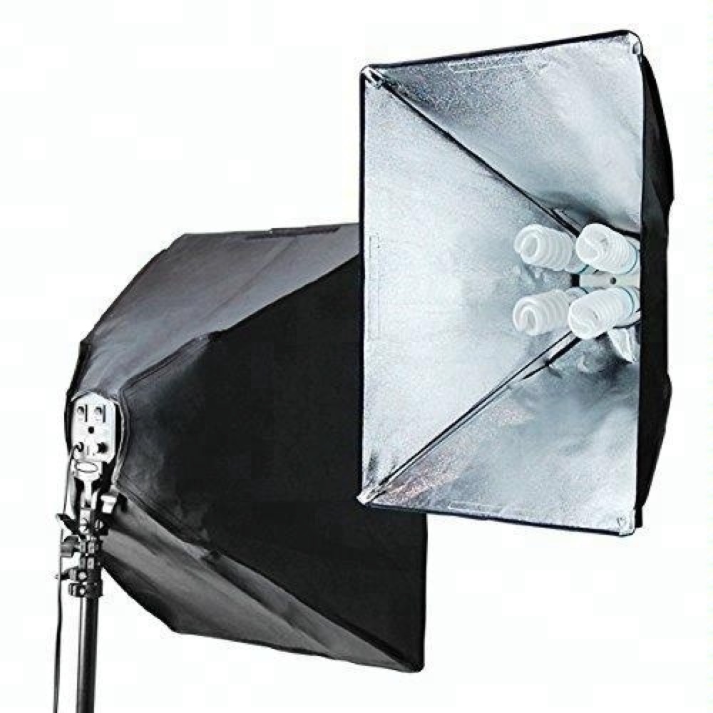 Photography Boom Stand Softbox Four Head Light With Muslin Backdrop Kit for Video Studio