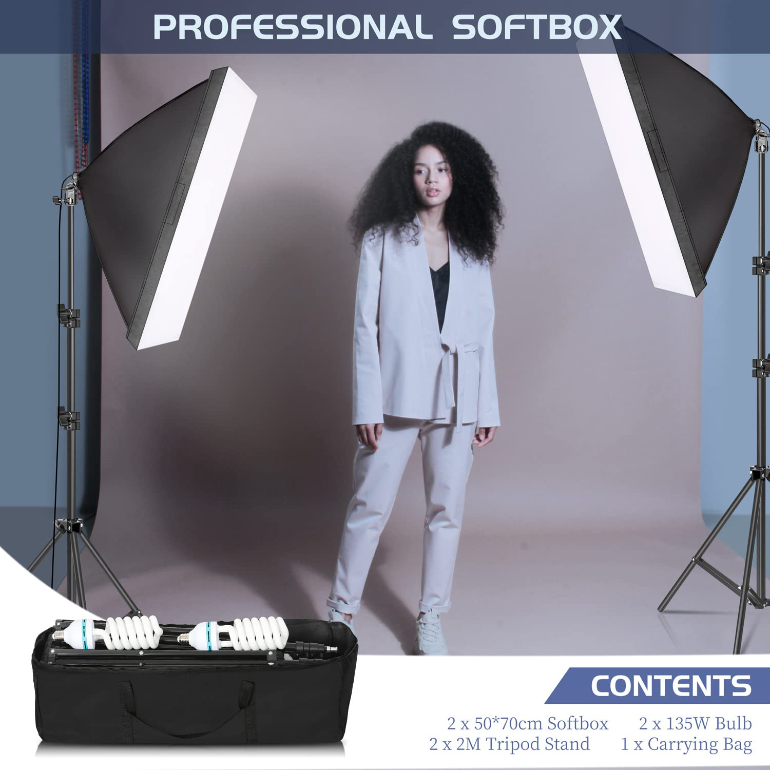 Tianmei Photographic Video Studio Photo Softbox Continuous Light E27/E26 Easy Folded 50x70cm 20x28 Inch Soft Light Box