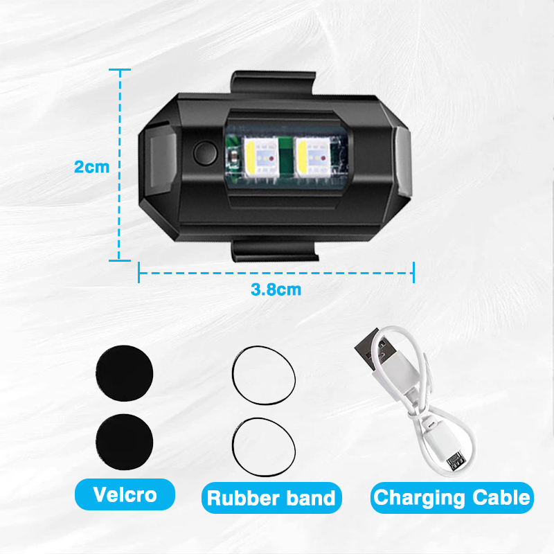 Usb Rechargeable Aircraft Light Led Warning Light Led Strobe Warning Light for Motorcycles Scooter Accessories Ebike Accessories