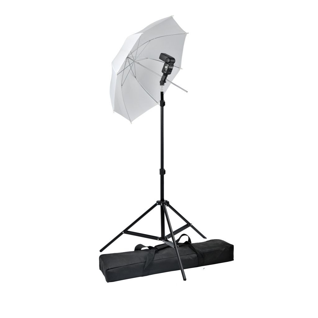 Portable Photographic Lighting Speedlight Set 18 Inch Metal Stand With Umbrella And Carry Case For Studio Photography