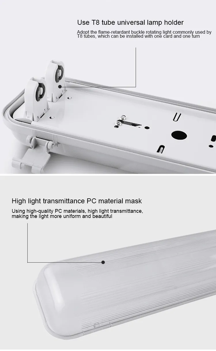 Energy-Efficient IP65 Dustproof T8 LED Light for Aquatic Environments
