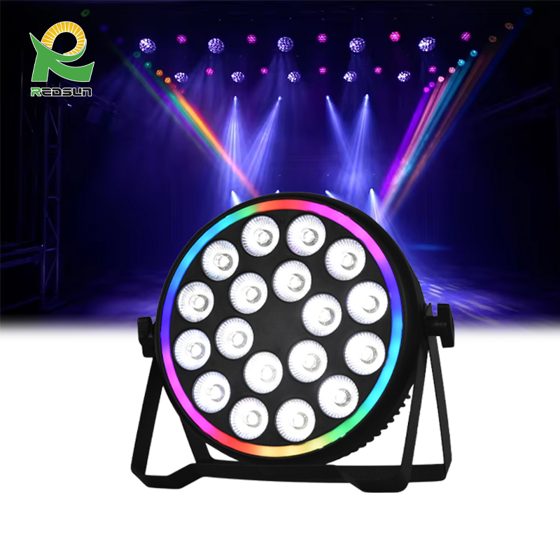 Redsun Stage Lighting 18 4-in-1 Full-color Dyed Par Lights Wedding Performance Lighting Flash Voice Control Equipment