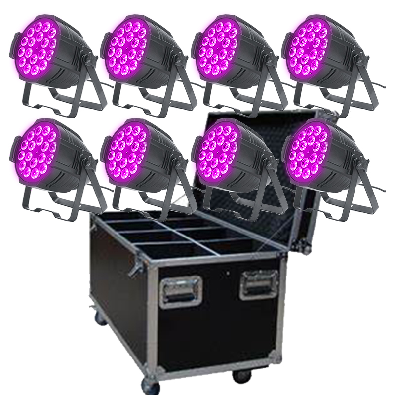 Marslite RGBW Led Par Light 18X10W Stage Light 4In1 Rgbw Par Led Dmx Par LED Light for DJ Disco Party with Flights Casefor