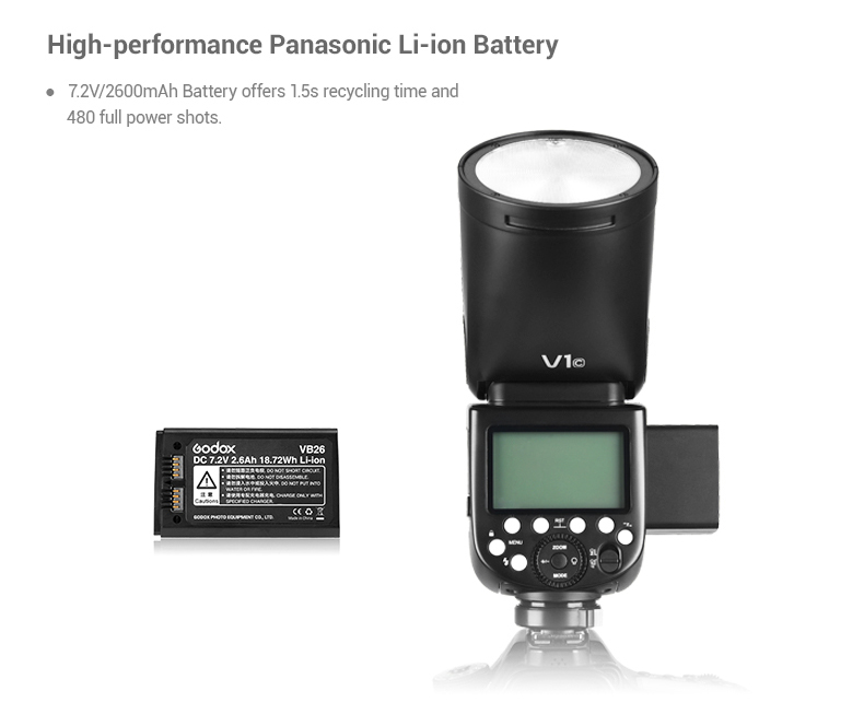 Godox V1 Speedlight V1C V1N V1S V1F V1O V1P TTL HSS 1/8000s Li-ion Battery Speedlite Flash for Fuji Pentax