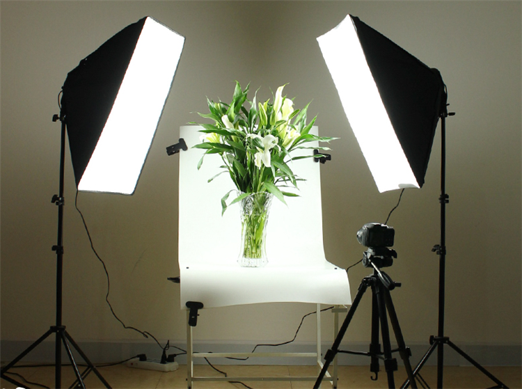 Photographic Equipment Photo Studio Soft Box Kit Video Four-capped Lamp Holder Lighting 50*70cm Softbox Photo Box