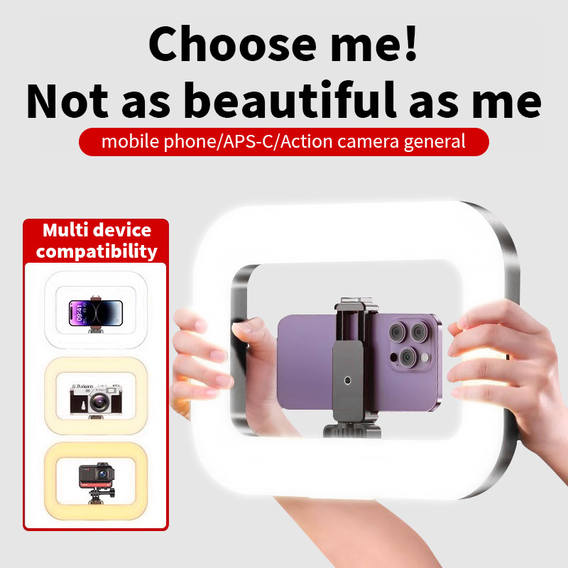 New Ym200 20w Selfie Portable Phone Rechargeable Ring Light Phone Adjustable Fill For Live Stream Battery Selft Light