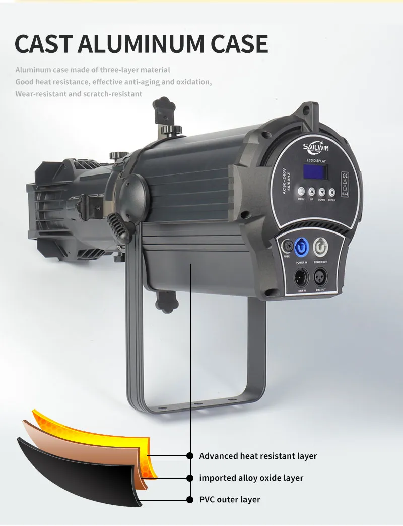 200-300W Rgbaw 4in1 LED Profile Light Zoom Fresnel Spot Light Stage