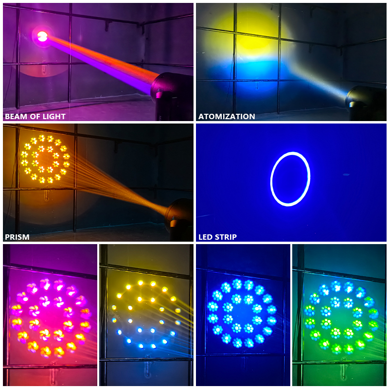 Mini 230W Beam Moving Head Light High Bright LED DMX Control for Stage Nightclub Event Decoration